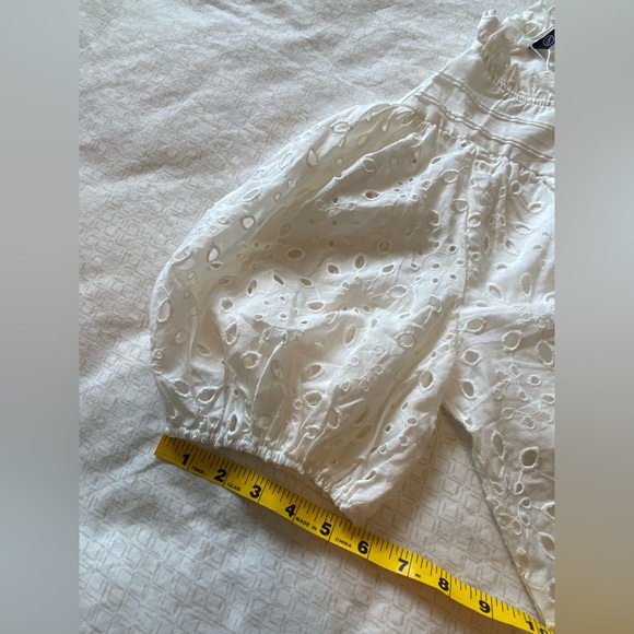 NWT PrettyGarden white eyelet short sleeve top - Picture 12 of 16